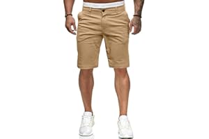 Uusollecy Short Homme Bermuda Chino Coupe Ajustée Droite Poche Short d'Été Style Harlem