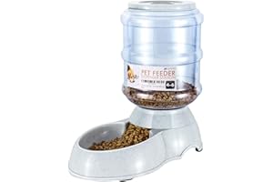 Flexzion Gravity Pet Feeder Food Dispenser (4-6 lb Size) for Dogs Cats Automatic Replenish Dry Food Storage Container Bowl for Small Medium Breed Dog Cat Animal Feeding Watering Fountain Supplies