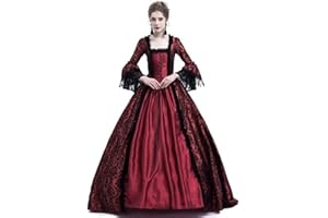 CAMDOM Vestido victoriano vintage de corte medieval gótico Lolita para fiesta