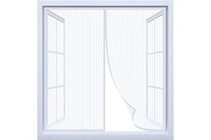 GYCQRS Mosquitera Ventana Magnetica, Mosquitera Para La Ventana, Cortina de Ventana para Prevenir Mosquitos y Insectos, Se cierra automáticamente es fácil de instalar - Blanco 120cm(Ancho) x 120cm(Alto)