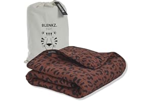 BLENKZ. Gewichtsdecke für Kinder | 3,5 kg | 100x150cm | 3-12jahre | Therapiedecke | Beschwerungsdecken | Schwere Bettdecke (Tiger Braun, 3,5kg-100x150 cm)