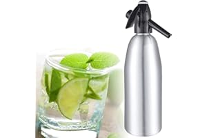 BUUMIN Sifone di soda, macchina per acqua frizzante 1L, Seltzer Water Maker, Mini macchina per soda portatile in alluminio per la produzione, Home gassato Bevande Scaldabagno