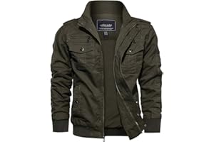 EKLENTSON Hommer Veste Coton Militaire Coupe-Vent Travail Extérieur Cyclisme Hiver Cargo Manteau avec Poches