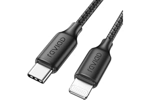 RAVIAD Câble USB C vers Lightning 1M [Certifié MFi] Câble USB C iPhone Chargeur Rapide Power Delivery Fil Lightning USB C pour iPhone 14 13 12 11 Pro Max Mini XR XS Max X 10 8 7 SE 2020, iPad -Noir