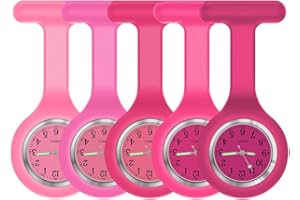 SibyTech Krankenschwester Ansteckuhr fob,Silikon mit Pin/Clip,Glow Pointer im Dunkeln,Infektionskontrolle Design,Analog-digital,Quarzwerk,Arzt Sanitäter medizinische Brosche Fob Uhr