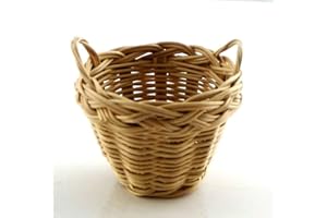 Melody Jane Dolls House 2 Handled Wicker Washing Storage Basket Miniature 1:12 Accessory