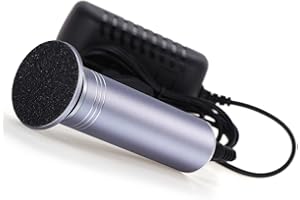 I.B.N Râpe à Pieds Pédicure Electrique Anti-callosité Lime Pieds Electrique pour Corne (Vitesse Réglable) avec 60 Tampons de Remplacement pour Femmes Hommes Pédicures (FCR-2 Gris)