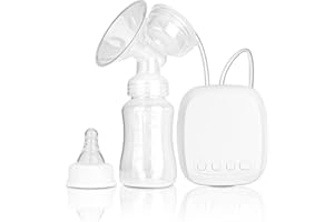 kidoo - Sacaleches Eléctrico, Extractor/Recolector de Leche Materna, 9 Niveles de Succión en Menor Tiempo, Anti-Reflujo, Silencioso, Puerto USB, Solo Funciona Enchufado, Incluye Biberón (Blanco)