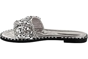 Fashion Thirsty Womens Ladies Diamante Sandals Glitter Sliders Mules Summer Sparkly Shoes Size by Heelberry