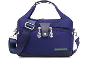 Travistar Crossbody Bags Waterproof Handbag for Women, Nylon Shoulder Bag Travel Work Bag - 2 in 1 Wide Strap School Daily Casual 9 Pockets Messenger Bag