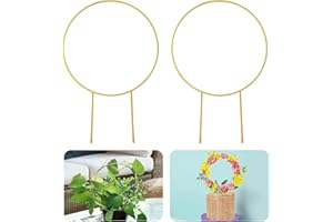 GEFIRE Tuteur Plante Grimpante Interieur Tuteur pour Plante, Treillis de Plantes d'intérieur en Treillis de Petite Plante Colorée de 13,5 Pouces pour Plantes en Pot et Vignes de Jardin (Gold)