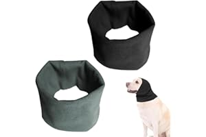 JJiaoLinin Cache-Oreilles pour Chien, Lot de 2 Cache-Oreilles Chauds pour Animaux de Compagnie, pour soulager l'anxiété, Protection Contre Le Bruit, Le Bain, Le toilettage, Taille M (Noir, Gris)