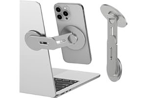 CloudValley Supporto Telefono per Laptop, Magnetico Holder per Fotocamera di Continuità Regolabile in 3D per iPhone e Tutti i Telefoni, per Tesla, PC, Monitor da Palestra, Grigio