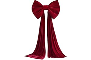 MUZRUNQ Lazo para la Punta del árbol de Navidad, 24 x 102 Pulgadas, Lazos Extra Grandes de Terciopelo Rojo para el hogar, Coronas, Adornos para la Pared, la habitación, Fiestas, Suministros de Decor