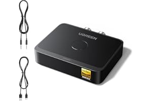 UGREEN Bluetooth 6.0 Adapter Stereoanlage mit LDAC Dekodierung, Hi-Res Audio Gold Standard Zertifizierung, Aux Bluetooth Audio Empfänger kompatibel mit Lautsprecher, Verstärker und Autoradio