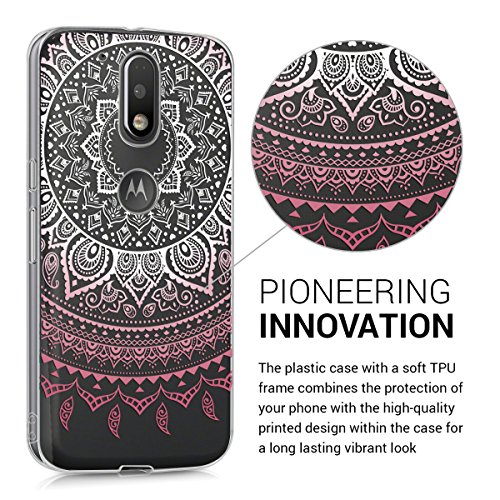kwmobile Funda para Motorola Moto G4   Moto G4 Plus - Carcasa Protectora de  TPU  con dise  o de Sol hind   en  Rosa Claro Blanco Transparente 