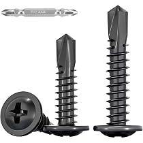 50 Tornillos Autoperforantes M5.5 X 45 Mm De Acero Inoxidable 410 Con Llave Hexagonal, Para Metal, Madera Y Plástico