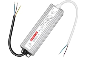 ZAKVOP Transformador 220v a 12v, Transformador LED 12v 24w, IP67 Impermeable LED Driver, Fuente Alimentacion 12V 2A Constante, Sin ruido/sin parpadeo para bombillas y tiras LED MR16 GU5.3 MR11 G4
