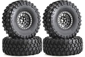 ZAYRAY 4 PièCes 135Mm MéTal 2.2 Beadlock Jante de Pneus pour 1/10 RC Chenille Voiture Axiale SCX10 Wraith Capra TRX4 D90,B