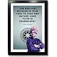 Kagaz Kala - Swami Vivekananda Wall Photo Frames for Home Living Room Study Room - Motivational Quotes Wall Frames and Paintings (Greatest religion)