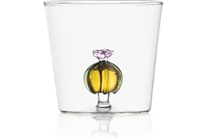 Ichendorf Milano Tumbler Cactus Fiore Rosa | Collezione Desert Plants | 35 cl | Vetro Borosilicato | Fatto a Mano