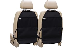 Viaviat Car Seat Protector Large Kick Mat 2 Pack Durable Water Resistant Auto Seat Back Covers with 2 Mesh Pockets Protection Anst Dust Mud Scratches (Black, 2-Pack)