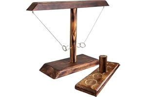 KEEPAA Ring Toss Game Fun Sports Outdoor Indoor Handmade Wooden Ring Toss Hooks Fast-paced Interactive Game,for Home Party Adults Fast-paced Interactive Game Party Family