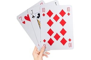 EVOKK Giant Waterproof Playing Cards – Extra Large A4 Size 52 Card Deck for Outdoor Games, Parties & Garden Fun – Durable Playing Cards for Friends, Family & BBQs