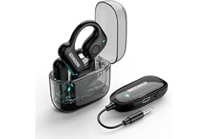 NEEWER 2,4GHz Monitoring Kopfhörer, Wireless 3,5mm TRS Dongle OWS Echtzeit Überwachung Earphones Geräuschunterdrückung, 30m, 24 Std. Akku, In Ear Ohrhörer, kompatibel mit VM10 VM11 CM28 CM31 Mic, EB01