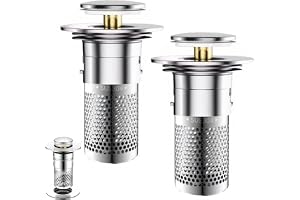 2 stycken tvättställsproppar för 34–40 mm avlopp, golvbrunn filter