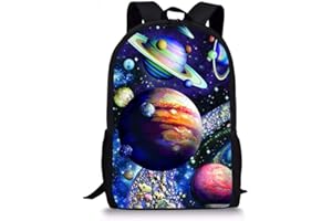 Amzbeauty Galaxy Space Planet Backpack Middle Primary Schoolbag Travel Daypack for Boys Girls Sport Bag