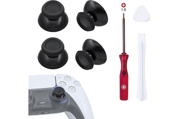 Mcbazel Joystick Kit de Reparación de Repuesto para PS5 DualSense Controlador con Destornilladores, Tapa analógica para el Pulgar