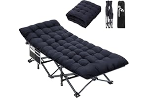 SPORTNEER lit de Camp avec Matelas pour Adultes, 71/81cm lit de Camp Pliable 1 Personne Charge Jusqu'à 204 Kg pour Camping, Les Voyages, la Maison, Jardin