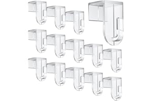 AMFUN Fensterhaken, 14 Stück Fenster Aufhänger, Transparente Türhaken Für Fenster bis maximal 17 mm Falzmaß geeignet, Fensterhaken zum Einhängen für Fensterdeko,35x17 mm