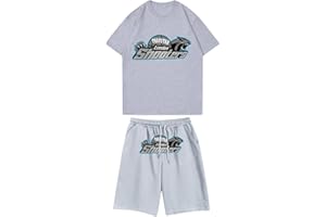 XYYYHTL Trapstar Shooter HombreTrapstar Tigre de Corta Verano Camiseta con Pantalón Corto con Logo Impreso Set Chándales Tigre de Calicó London Verano Chándal Trapstar Niño Chandal Trapstar Mujer
