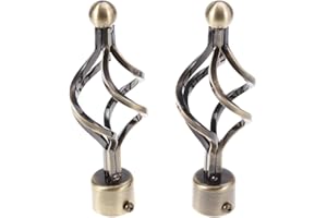 VORCOOL 2 unids Remates de Barra de Cortina Casquillo de Decoración de la Sala de Estar del Dormitorio 28mm (Bronce)