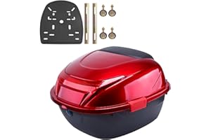 NUACOS Motorrad Kofferraum Tour Heckbox Topcase ABS Wasserdicht AbschließBar Universal Harthelm GepäCkaufbewahrung mit Montagematerial für Motorrad Moped RüCkseitenkoffer ,D,11*15*16inch