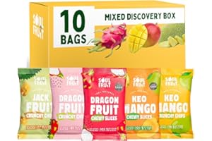 Soul Fruit Discovery Box - Dried Fruit & Freeze Dried Fruit Snacks - Dragon Fruit, Mango, Jackfruit - No Added Sugar - Low Calorie - Lunchbox Snacks - Healthy Snacks for Adults & Kids - 10 x 30/20g