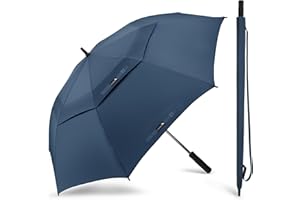 ZOMAKE Paraguas Golf Extra Grande 80 Pulgadas - XXXXL Gigante Antiviento Guarda Chuva Golf,Grandes Umbrella con Doble Capa Para Hombre Mujer Familiar(Azul)