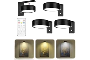 RUNPEAK 3 Stück Bilderleuchte Kabellos-LED Bildbeleuchtung Kabellos für Wandmontage,Magnetische Bilderleuchte mit 3 Lichtfarben und Einstellbarer Helligkeit, Perfekte Bildbeleuchtung für Kunstwerke und Fotos
