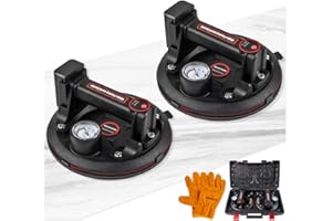 BAUSATZ Heavy Duty Suction Cups for Glass Tile 4000mAh Lithium Battery Suction Cup to Lift Large Glass Sucker Lifter Large Suction Cup for Glass Window Vacuum Suction Cup 400kg Bearing (20cm, 2 Packs)