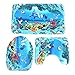 Produktbild Haihuic Badezimmer Teppich Matten Set 3 Stück, Soft Shower Badeteppich & Contour Mat & Deckel, Ocean Style Teppich Wc-Matte