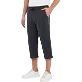 MMETALIC Men's Side Pockets Bermuda Knee Bottom Capri Waist Long Shorts with Adjustable Elastic