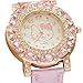 Produktbild Kiss Me! Topmodel Hello Kitty Mädchen Kinder Armbanduhr Kids Analog Quarz Funkelnde Strassperlen Rosa Lederarmband Durchmesser 4cm Gehäuse 0,8cm Länge 24cm
