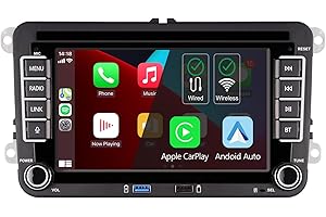 LXKLSZ Radio samochodowe Plug & Play kompatybilne z VW Golf 5 6 Passat Jetta Polo RCD330 z CarPlay Android Auto bezprzewodowe Bluetooth radio FM