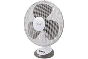 bimar VT415 Ventilatore, Ventilatore da Tavolo 40 cm con Selettore 3 Velocità, Elica con 3 Pale, Orientabile Destra - Sinistra, Inclinazione Regolabile Alto - Basso, Motore da 45W