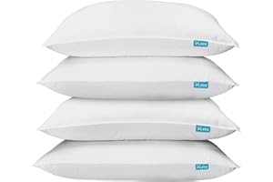 KURNI HOME HEALTH KURNI ® Pillow Cases 4 Pack, White, Super Soft Brushed Microfiber Fabric, Envelope Closure - Size - Pillowcases 4 Pack (50 x 75 cm)