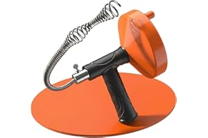 QWATUY Drain Snake Auger 33 Feet, Plumbing Snake Drain Hair Clog Removal Tool, Sink Unclogger Drain, Heavy Duty Toilet Snake Auger, Cleaner Tool for Bathroom Kitchen Tub Shower Drain Clog Remover with Gloves