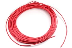 Othmro Gaines thermorétractables industrielles en plastique PE, 20 m de long, 0,3 cm de diamètre intérieur 2:1, gaine thermorétractable de protection pour collage de câbles, rouge