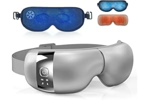 HUBDIC HubiCare Eye Massager Pro with Heat & Cooling, 3D Airbag Vibration, Bluetooth Music, for Dry Eyes, Puffiness, Dark Circles, Migraine Relief & Better Sleep, Includes Cooling Gel Pad (Grey)